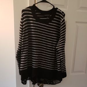 LB lace trim sweater